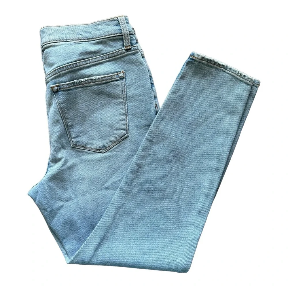 J.Crew 9 Mid-Rise Skinny Jeans Light Wash Distressed Frayed Hem Womens 29